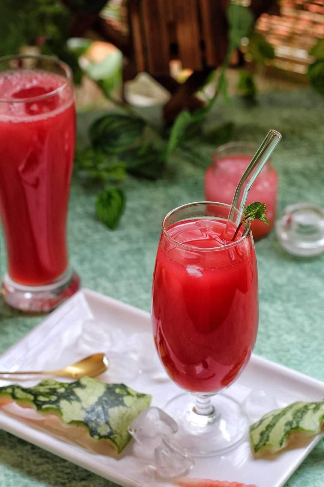 Glasses of watermelon juice